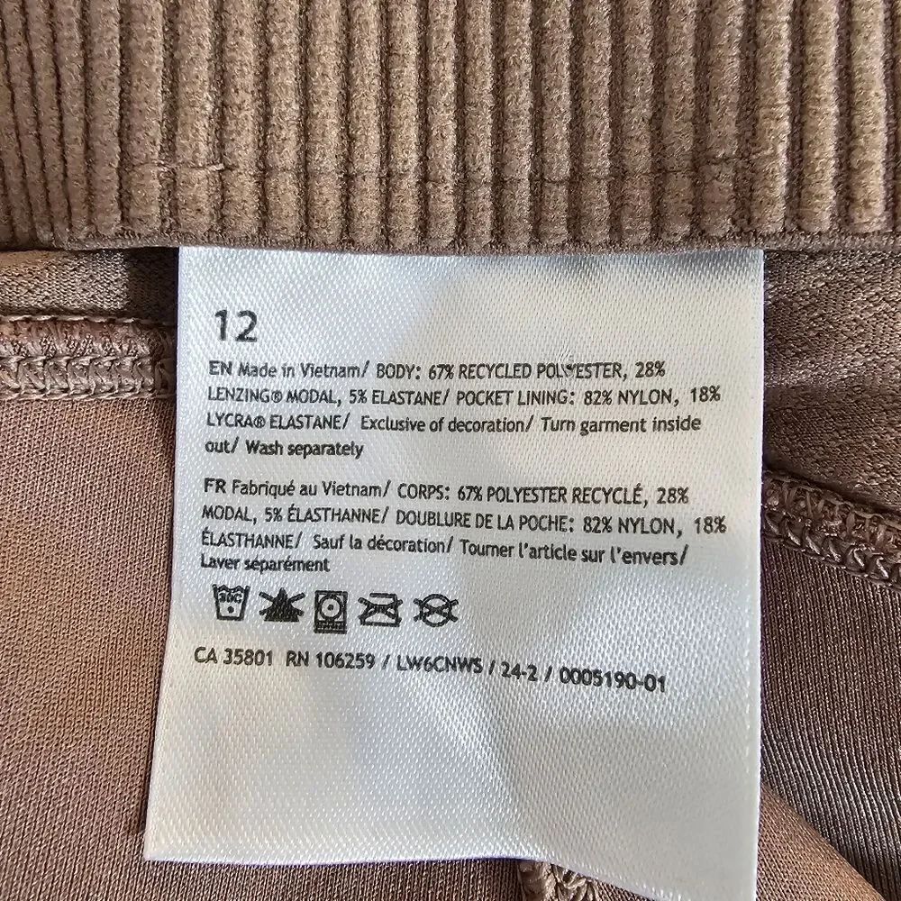 Lululemon Ribbed Softstreme Zip-Leg High Rise Pants in Brown - Size 12 - Picture 9 of 11